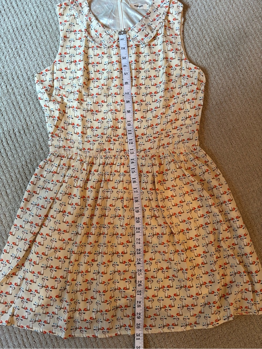 Adorable Sleeveless Cat Print Dress sz S-M NWT - Picture 13 of 15